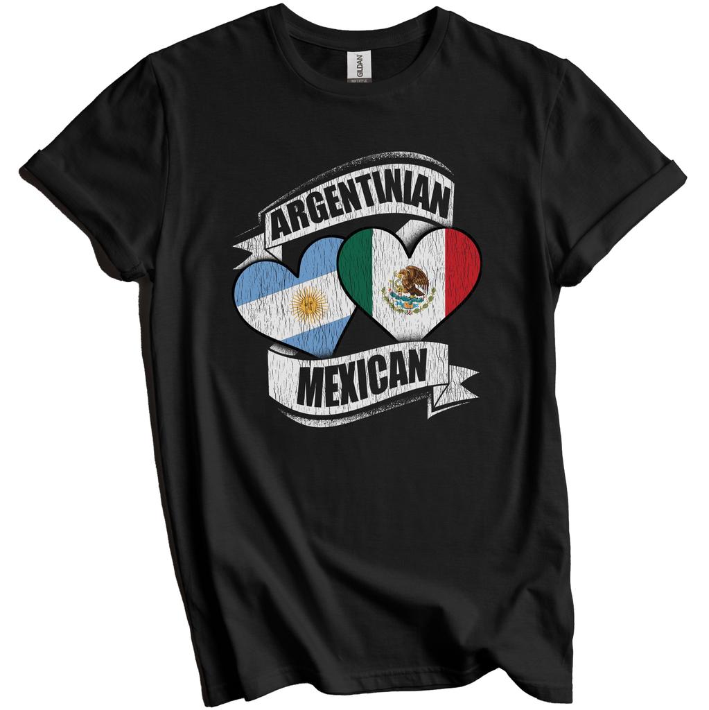 Argentinian Mexican Hearts Argentina Mexico Flags T-Shirt