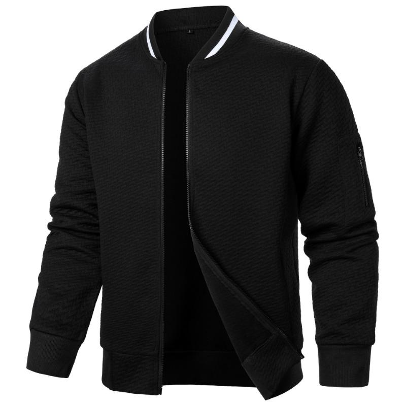 Men S Zip Up Stand Collar Casual Open Front Sweatshirt