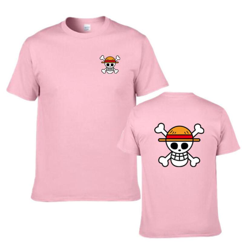 The second face a man Zomer heren Pirate King Anime Print Paar kostuum Korte Mouw T-shirt heren Hip Hop Korte Mouw Top XL