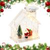 Decorative Shelf Figurine Holder Clear Acrylic House Ornament, DIY Fillable Christmas with Light, Lighted Table Centerpiece Rechargeable for