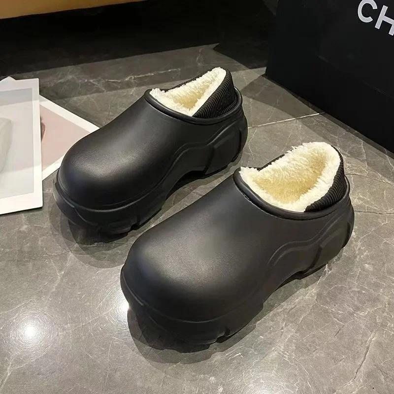 Thick Sole Women's Slippers Winter Warm Cotton Shoes for Women Outdoor Comfortable Waterproof Shoes Soft Cute Indoor Women Shoes