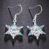 Platinum Blue Snowflake Two-Tone Diamond Earrings: European & American Fashion Jewelry for Women