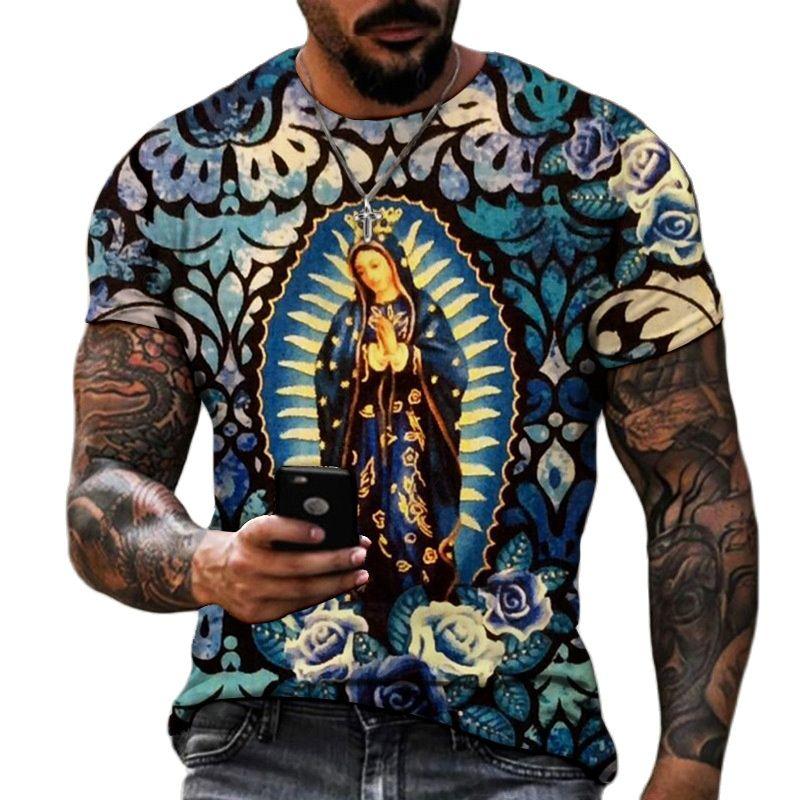 Vintage T Shirt For Men Graffiti Abstraction Short Sleeve Tops Street Hip Hop Men's T-shirts Oversized Tees Shirt Man Clothing