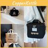 Embroidered Bear Teddy Double Zipper Messenger Bag Simple Square Shoulder Bags