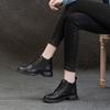 Bottes courtes en cuir de vache Bottes simples en cuir véritable Bottes Martin à fond plat Chaussures polyvalentes confortables à semelles souples Chaussures décontractées pour femmes Bottes courtes