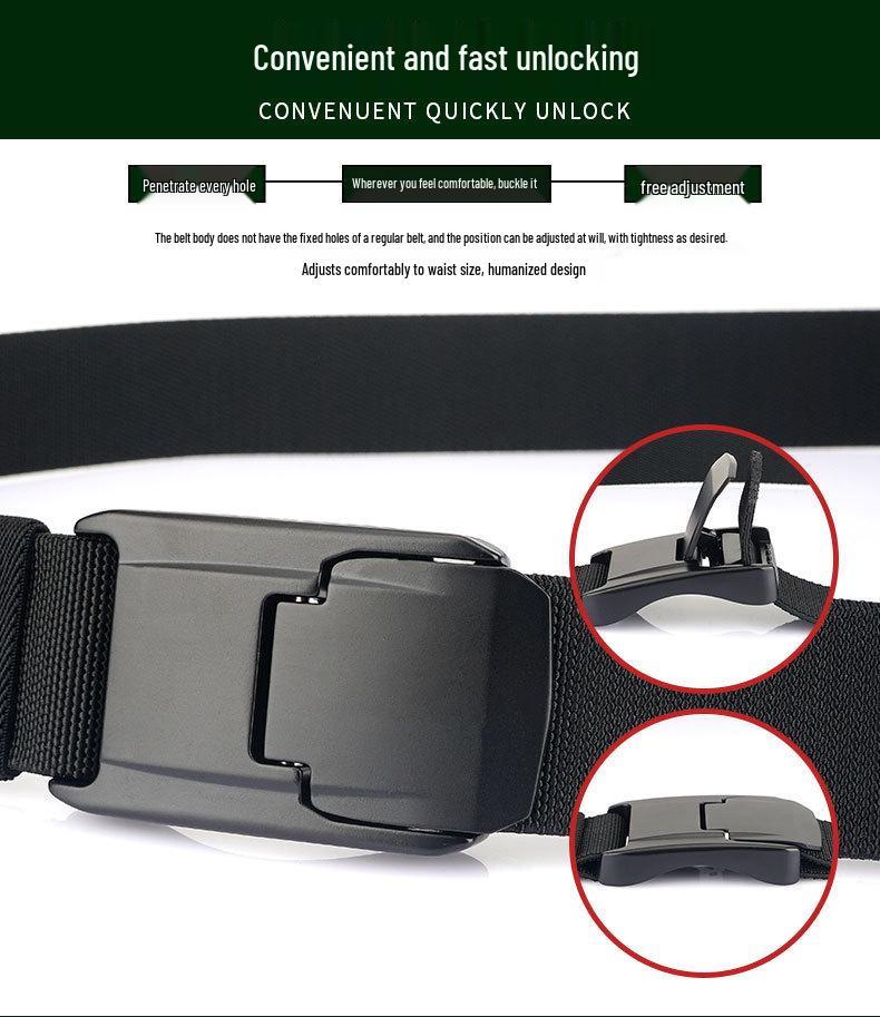 Men's Elastic Tactical Belt with Aluminum Buckle for Outdoor and Casual Wear