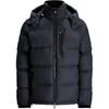 Polo Solid Color Zipper Hooded Long Sleeve Down Jacket Men Outerwear Black MNPOOTW16021339-001