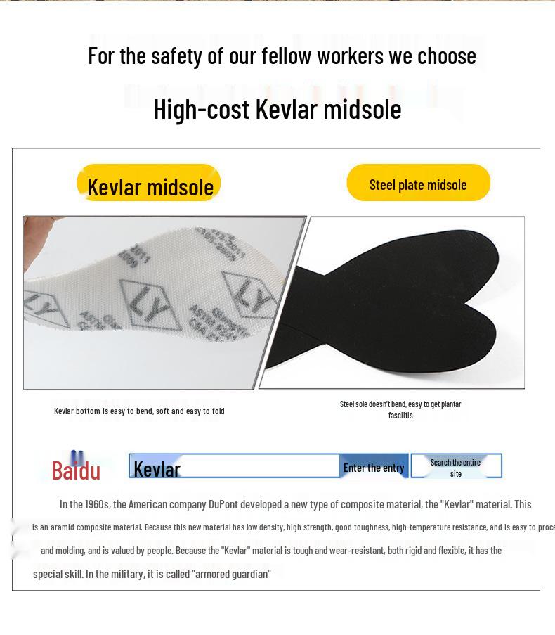 Men's Anti-Smash, Anti-Puncture Safety Hiking Shoes for Long-Lasting Comfort in Outdoor and Construction Settings