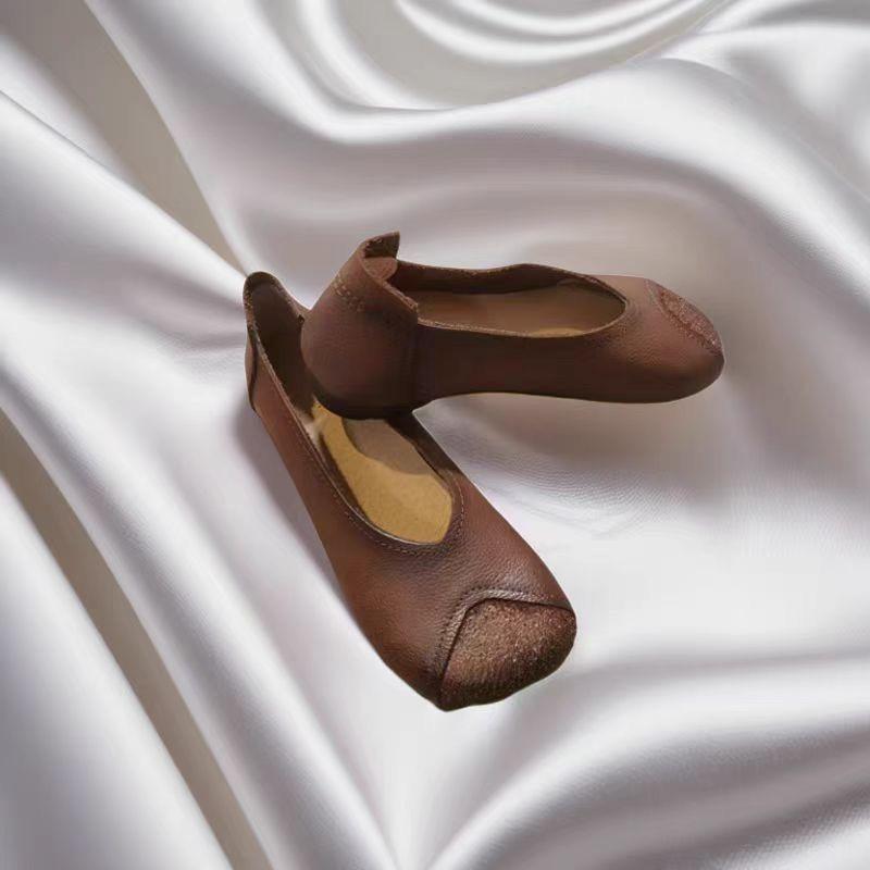 Fashion 2025 Spring New Literary Comfortable Plus Size Retro Women's Shoes Flat Soft Sole Single Shoes