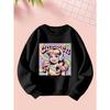 2025 9 29 Happy Girl Girls Autumn and Winter Fashion Sweatshirt Creative Christmas Elements Casual Long Sleeve Sweatshirt Round Neck