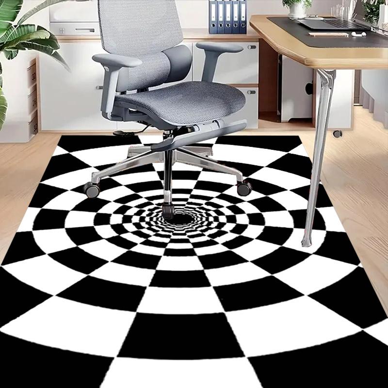 1PC Checkerboard Tunnel Extra Large Non Slip Floor carpet, Office, family, bedroom, Studio Large Area Rug Indoor Rugs, Vibrant Colors