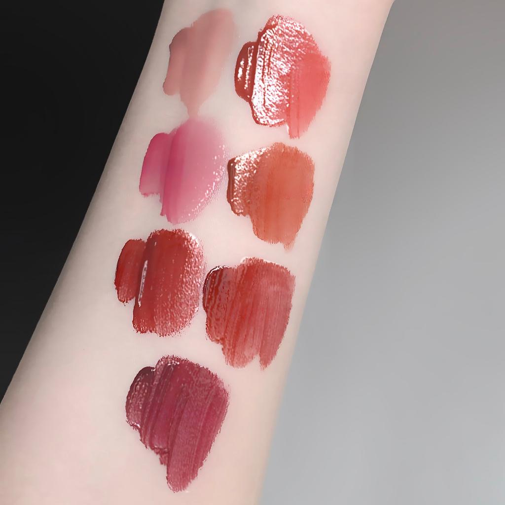 Qin-Linsenlippenglasur, wasserglänzende Schmolllippen, aufhellender, feuchtigkeitsspendender und nicht klebriger Lippenstift und Lipgloss