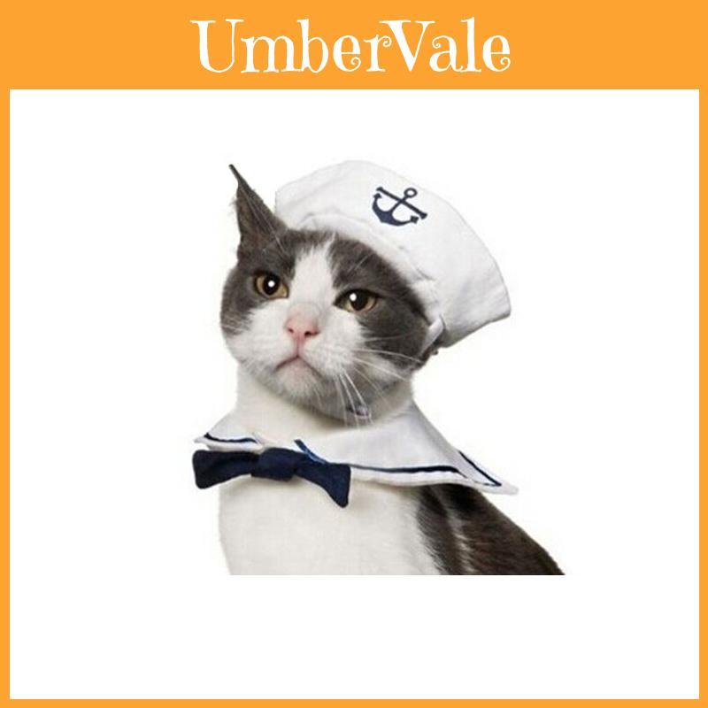Adorabile Completo da Marinaio per Piccoli Animali Domestici con Cappello e Mantellina Perfetto per Regali