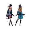 Womens Wonderland Mad Hatter Costume Cosplay Outfit Velvet Stage Performance Dress Halloween Party