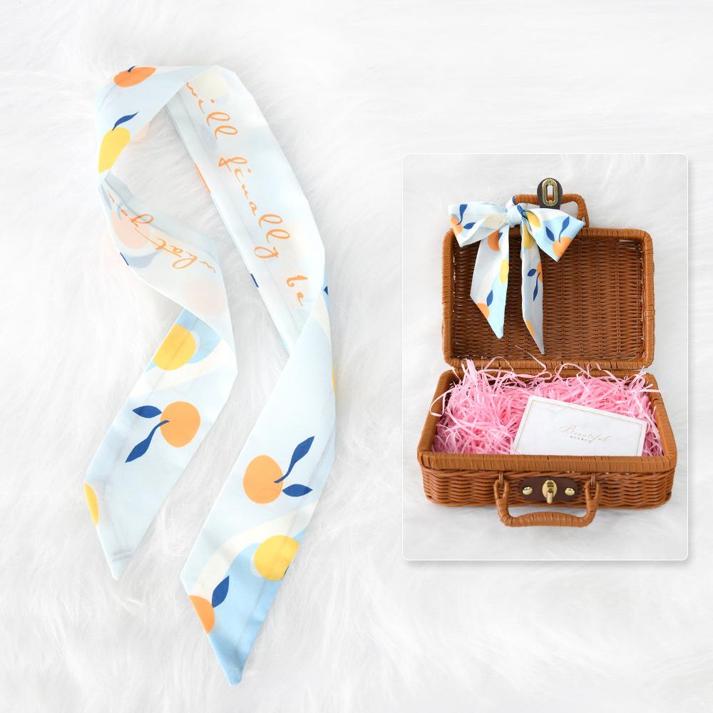 Sommer Luxus Design Damen Seidenband Schal Handtaschengriff Wickelband Tasche Band Schal Damen Mädchen Kopf Haar Handgelenk Band Schal