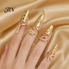 Nail-safe Adjustable Ring Universal Fit Nail Ring, Lightweight Opening Finger Jewelry, Versatile Geometric Accessory Design for Protecting Manicure