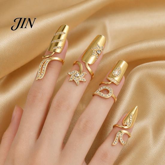 Nail-safe Adjustable Ring Universal Fit Nail Ring, Lightweight Opening Finger Jewelry, Versatile Geometric Accessory Design for Protecting Manicure