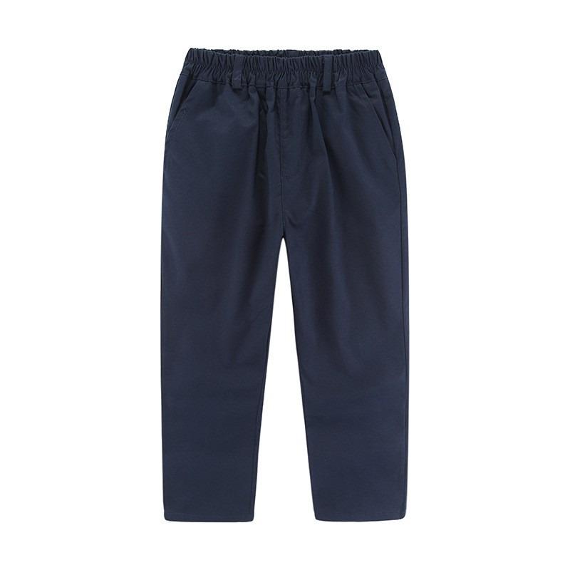 Boys Girls Kids Elastic Waist Solid Casual School Uniform Long Suit Pants