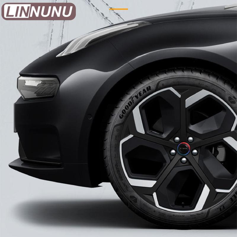 LINNUNU 4Pcs For ZEEKR 001 7X 2026 Car Wheel Hub Center Cap ABS Snap-on Styling Badge Rim Cover Exterior Decoration Accessories