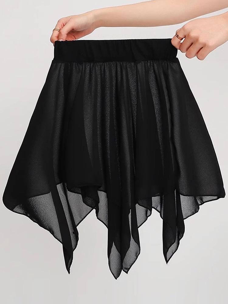 Dospělá černá tylová baletní sukně s kalhotkami pro taneční praxi a latinskoamerické tance