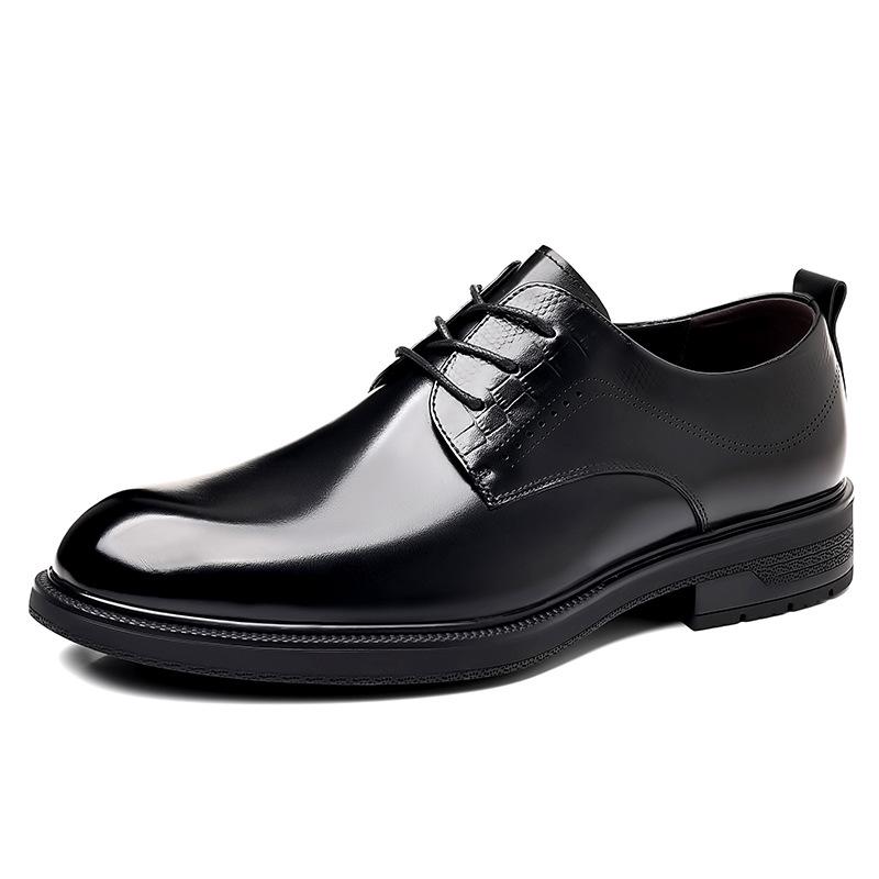 Men's British Style Genuine Leather Oxford Shoes for Formal and Wedding Events