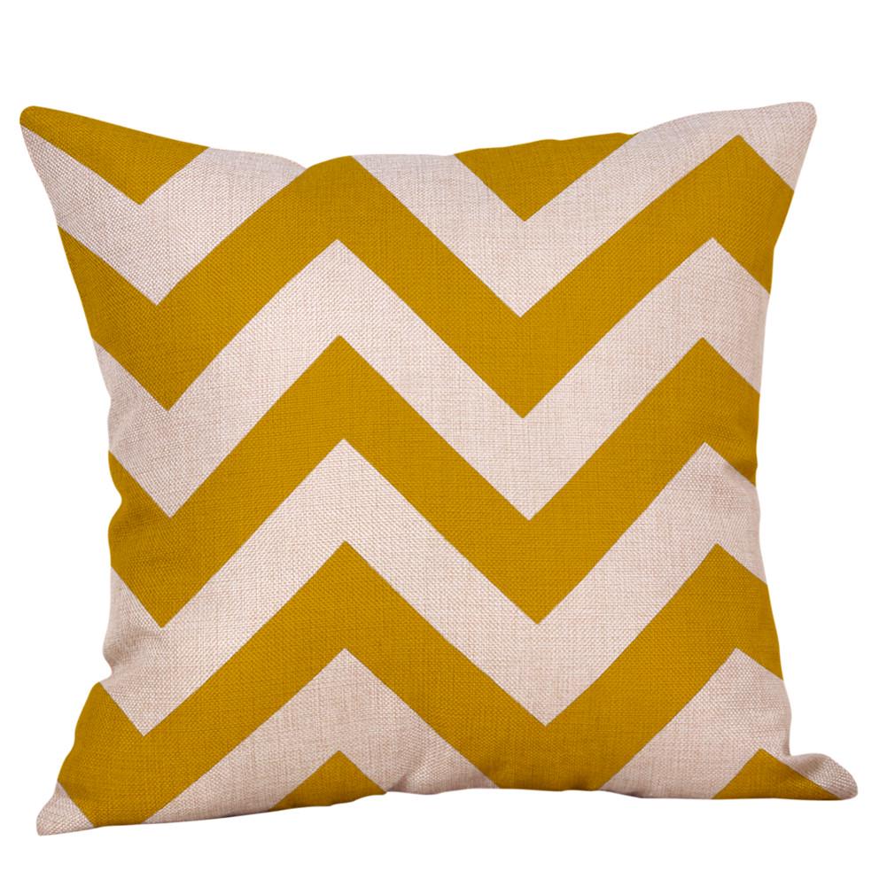 Mustard Pillow Case Yellow Geometric Fall  Cushion Cover  Decorative