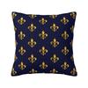 Custom Gold Fleur De Lis Design On A Pink Background Cushion Covers Luxury Sacred Flower Velvet Nordic Throw Pillow Case