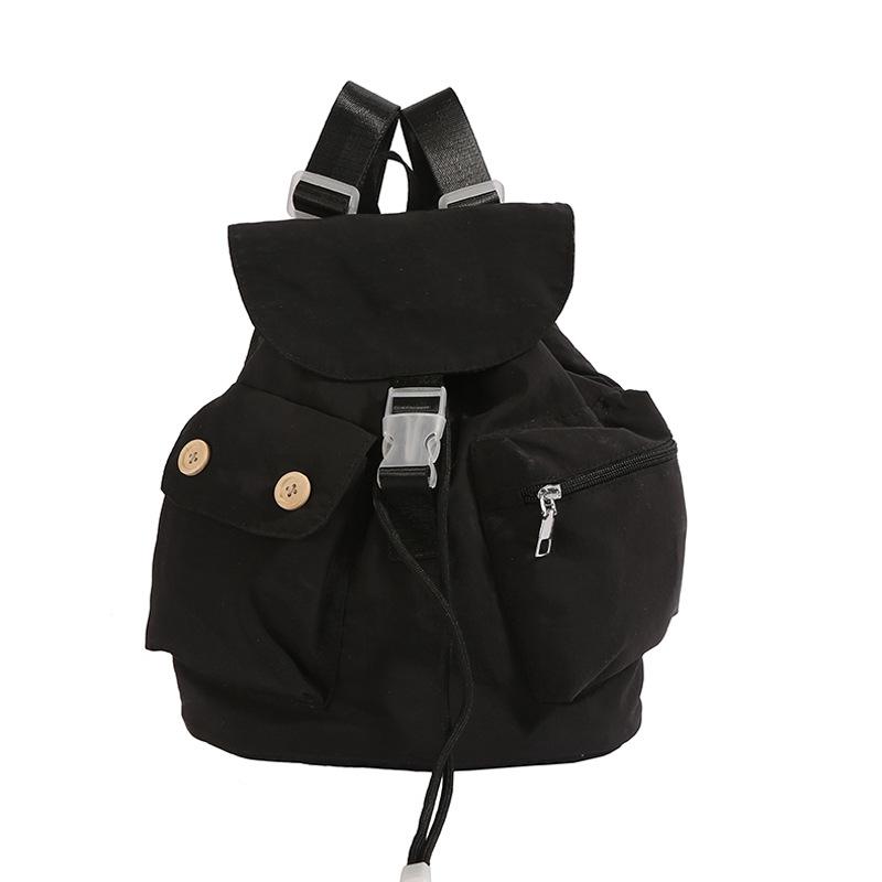 Korean-style niche design pocket butt backpack, college-style versatile student schoolbag, casual travel nyl backpack