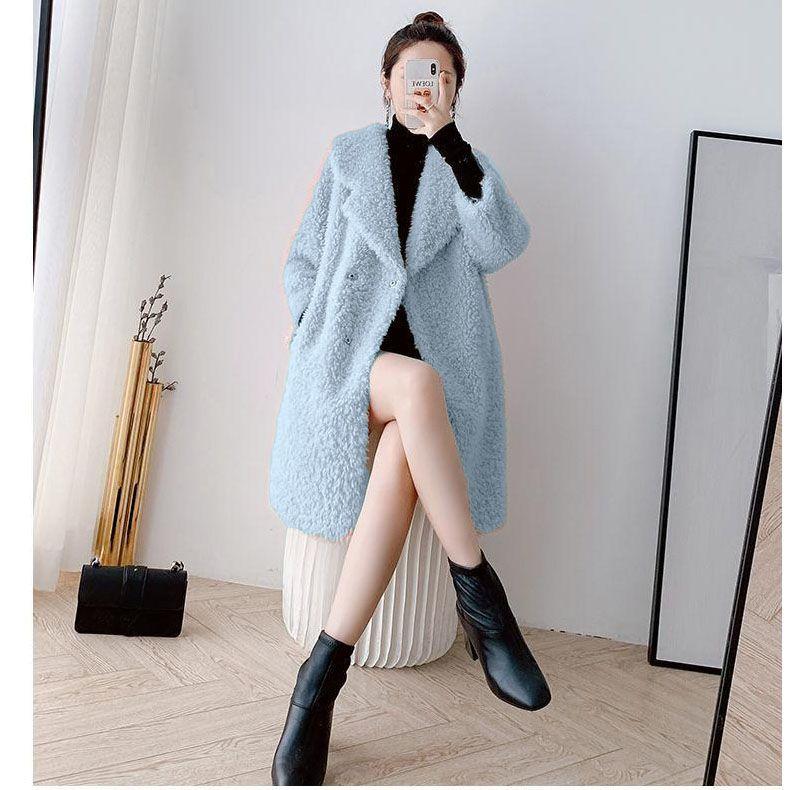Women's Thick Warm Fur Coat Mid-length Fashion Clothes for Winter