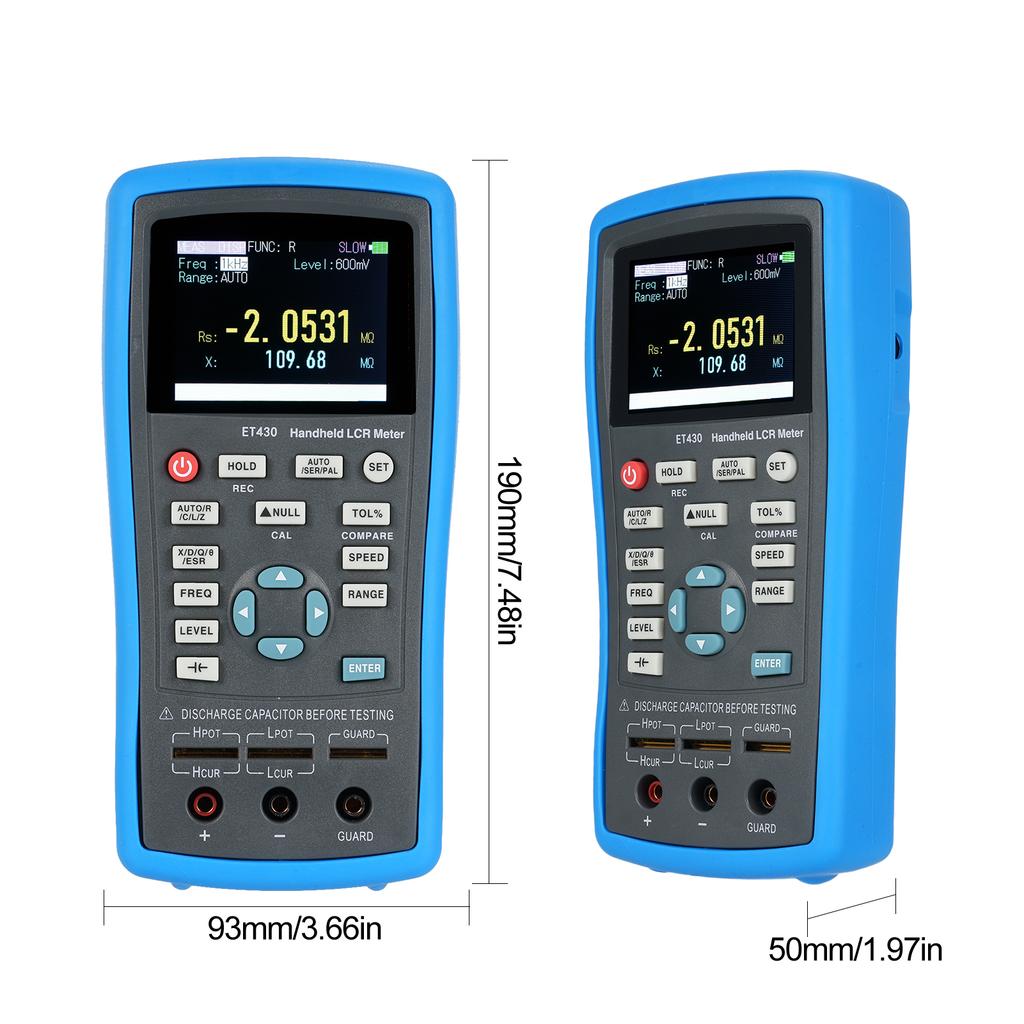 2.5 Inch LCD Digital Handheld 100kHz LCR Meter LCR Multimeter Tester for Inductance Capacitance Resistance Measuring