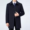 Cashmere Coat Men's Mid-length Thickened Removable Down Liner Jacket Middle-aged and Elderly Dad's Wool Woolen Top