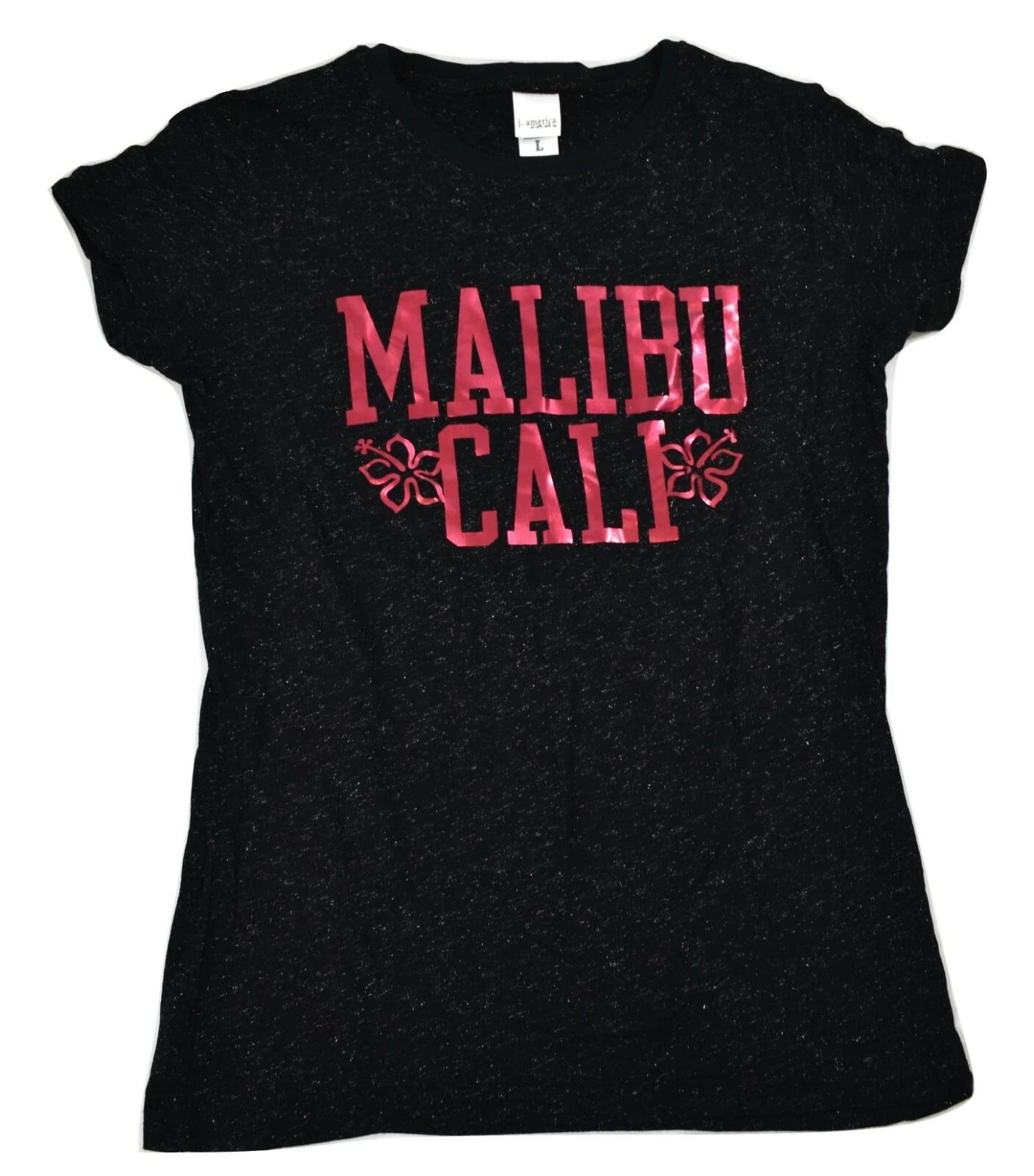 

J. Женская футболка Malibu, Калифорния, Калифорния, черная с крапинками, новая, размер L 2XL