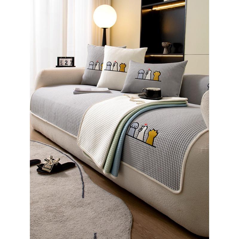 Sommer Kühl Sofa Kissen Stoff Voll Bedeckt Niedlich Cartoon Sofaüberwurf Kratzfester Stoff Multifunktionale Badematte