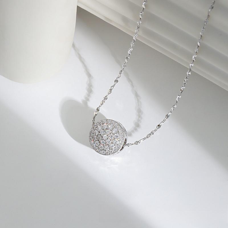 Original Design Full Diamond Bead Necklace Diamond Pendant Fashionable Round Transfer Bead Gypsy Necklace Premium