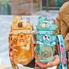 With Straw Cartoon Plastic Water Bottle BPA Free Cute Drinking Bottle  Kids Student