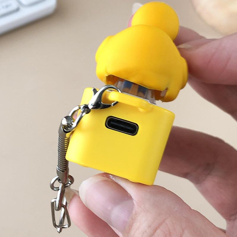 Duck Fidget Toy Quacking Fidget Toy Rechargeable Duck Key Chain Stress Relief Sensory Game Squeaky Home Decor For Bag & Tabletop