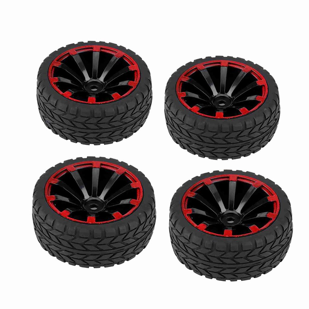 4pcs Set Tires Rubber Tyre Racing Off Road Vehicle Wheel Rim for RC 1:10 Car Part