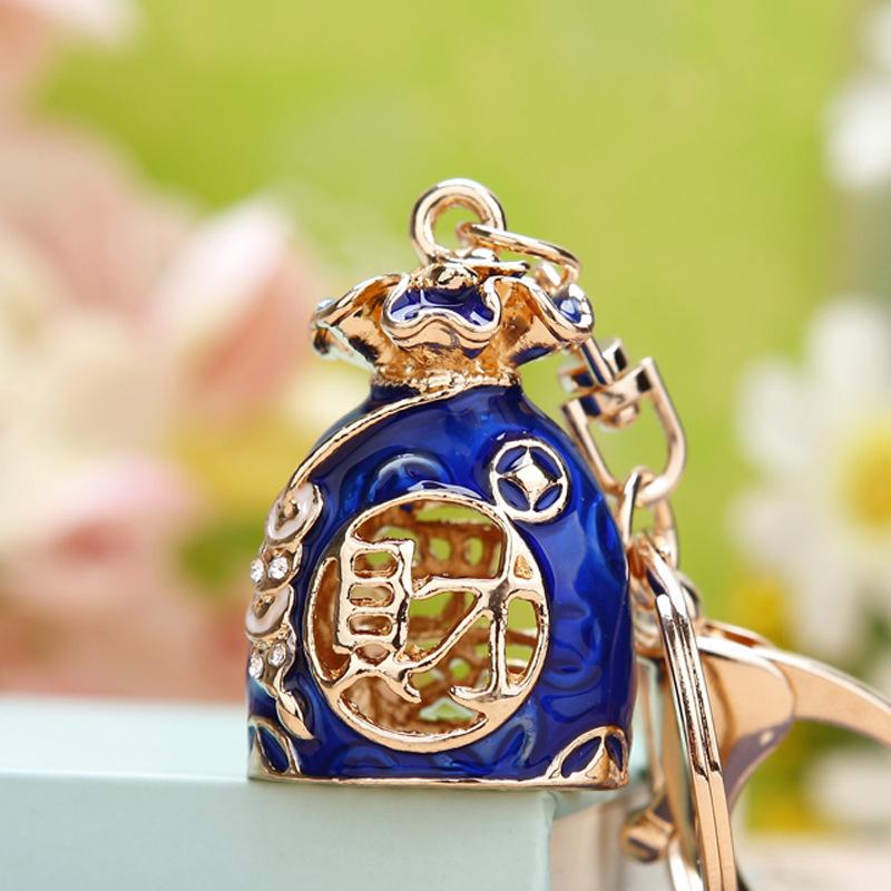 Zodiac Rhinestone Lamb Keychain Pendant for Women's Bag - Creative Business Logo Gift