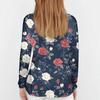 Women's  Loose Casual Flower Printed Round Neck Long Sleeved T Shirt Top Pullover Long Sleeved Sweatshirt