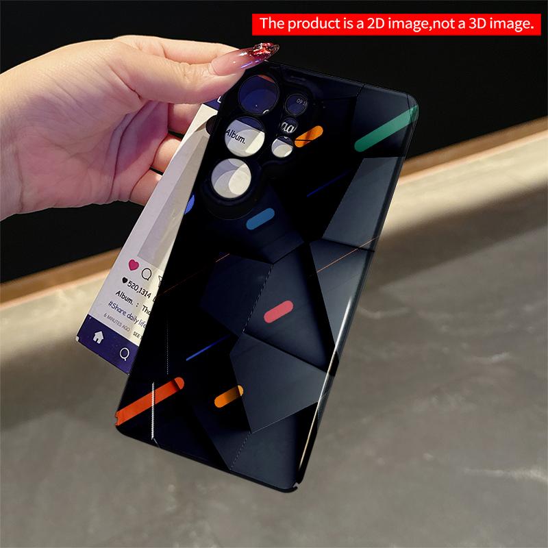 2DFlat Samsung phone case Geometric Hexagon Pattern Phone Case Applicable to Galaxy S22 S23 S24 S25ULTRA S26 A12 A13 A14 A15 A16