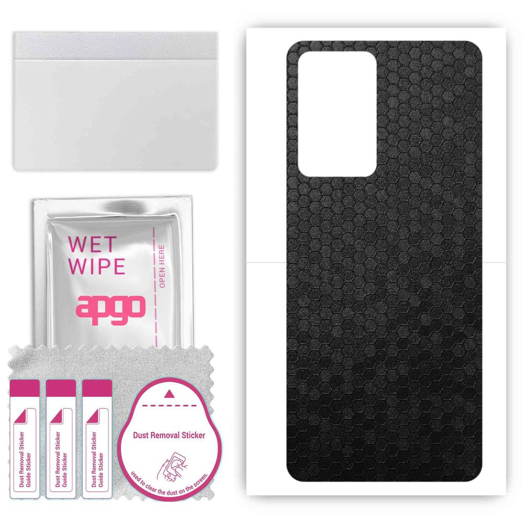 apgo Protective Skin Sticker for the back compatible with Realme C35, Wrap Film, Foil, Vinyl - Pattern Black Honeycomb