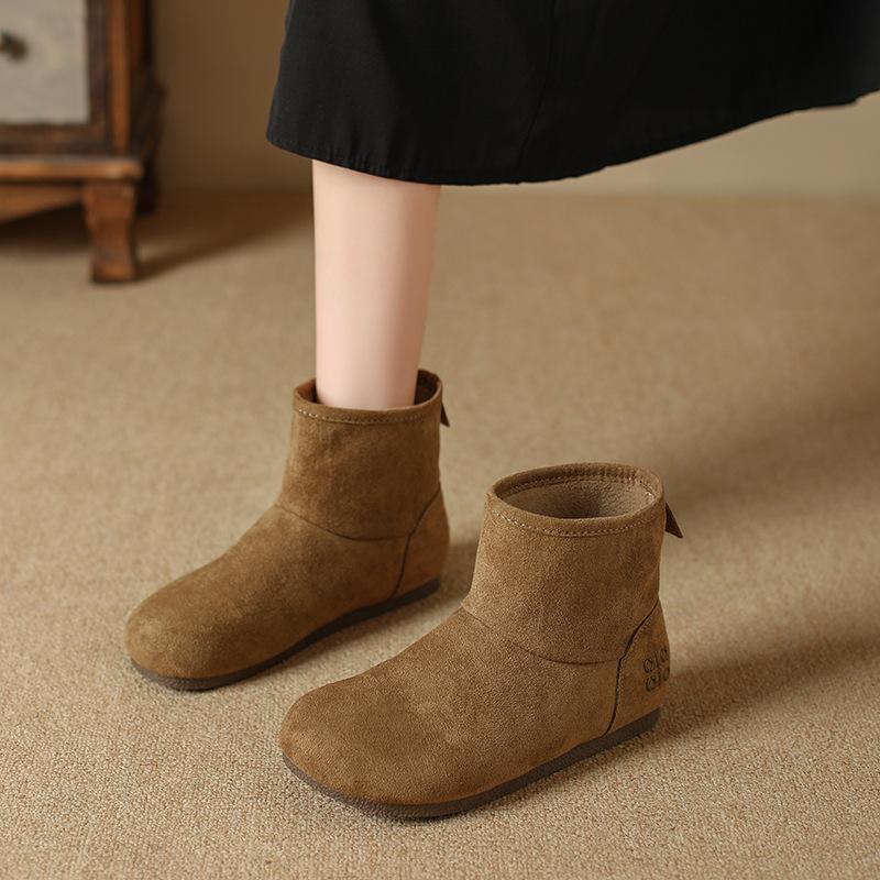 

Женские зимние сапоги, новые зимние бархатные утолщенные теплые хлопковые ботинки с интегрированным мехом, короткие ботинки-картошки 35 малиновый