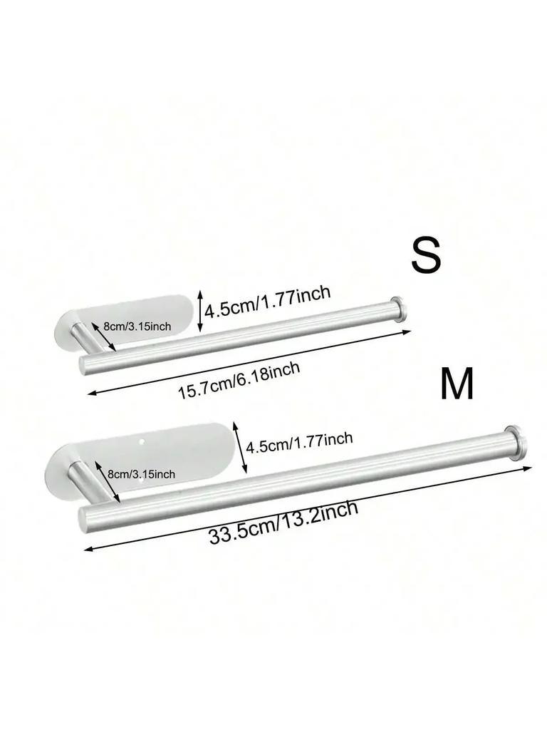 1pc-Stainless Steel Paper Towel Holder No Punch Wall Mount Paper Roll Shelving Toilet Home Bathroom Kitchen Organizer