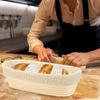 11.8 inch Oval Long Banneton Brotform Bread Dough Proofing Rising Rattan Basket & Liner