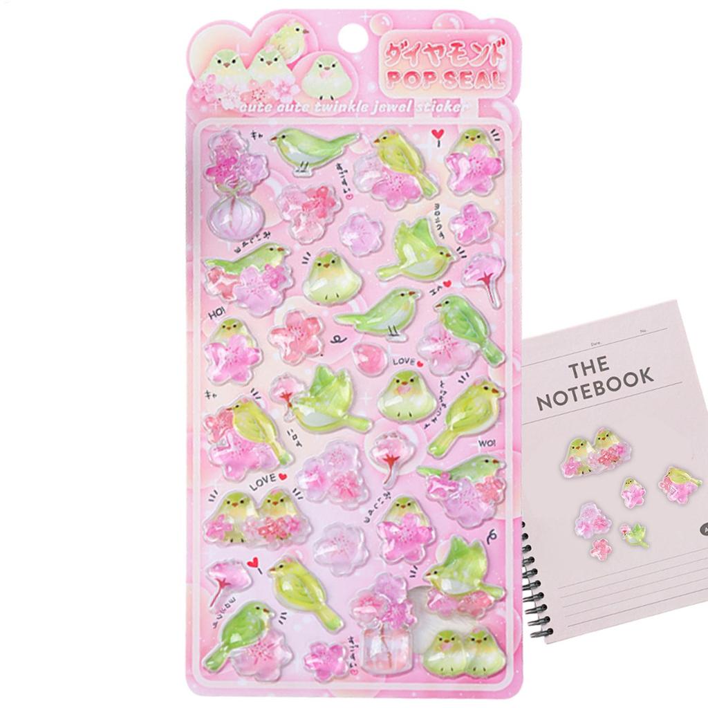 1pc Japanese 3D Embossed Funny Stickers Cartoon Cute Bird Decompressed Decorative Stickers DIY Stickers Notebook Laptop