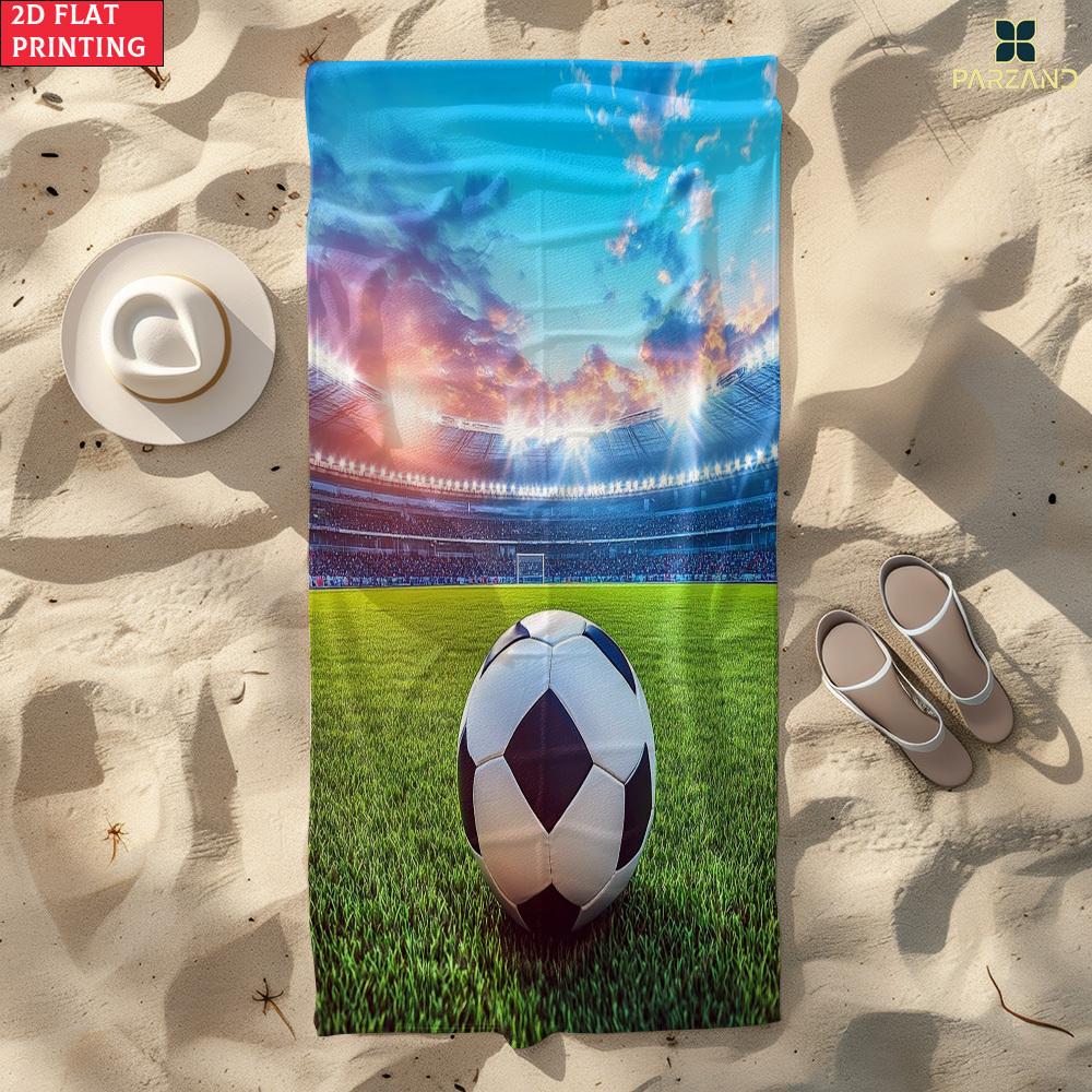 Football Field 2D Print Beach Towel Microfiber Soft Ultra Absorbent Lightweight Quick Dry Towel for Beach Party Travel Camping H
