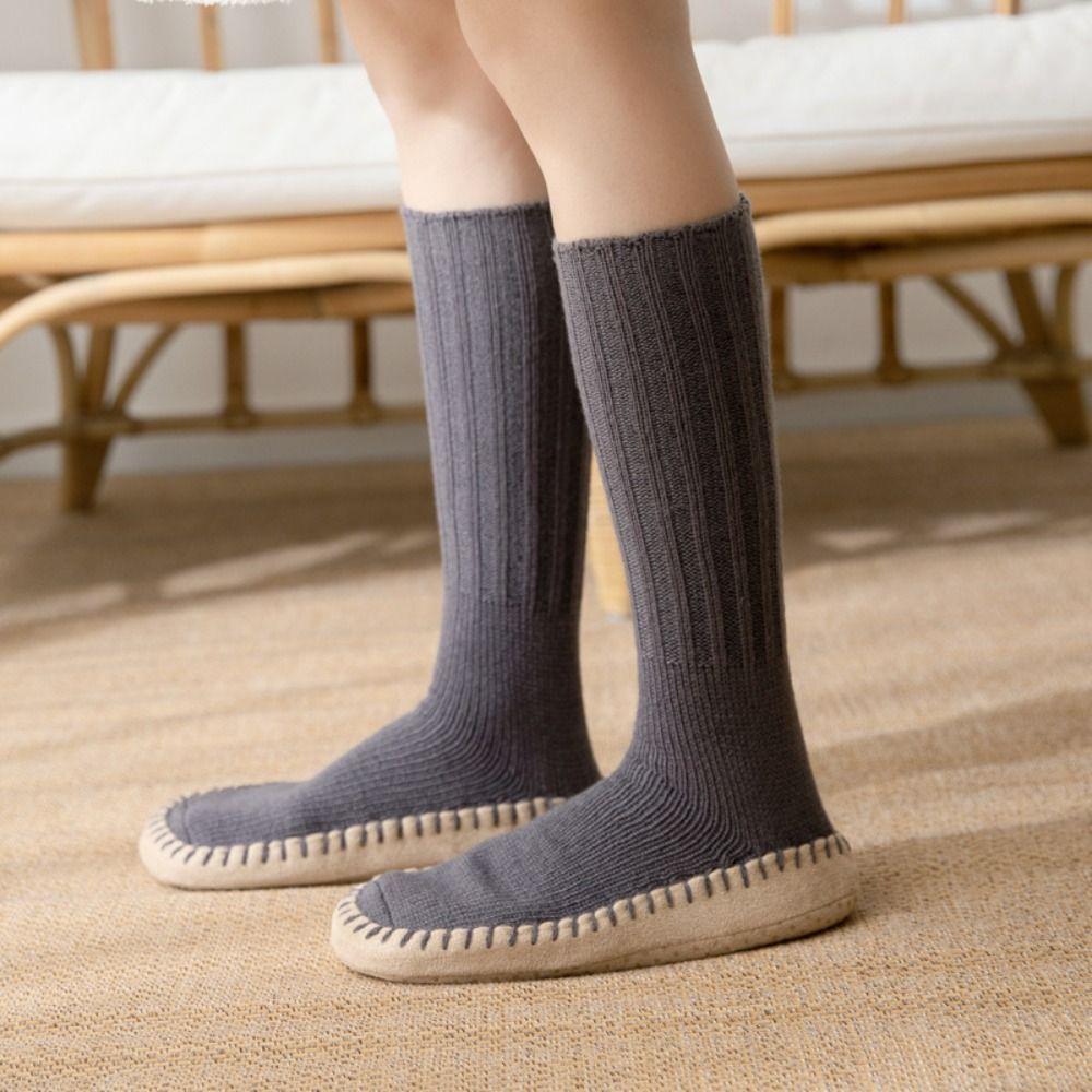 Warm Floor Plush Socks Sleeping Winter Stocking Knitted Knee High Socks Unisex