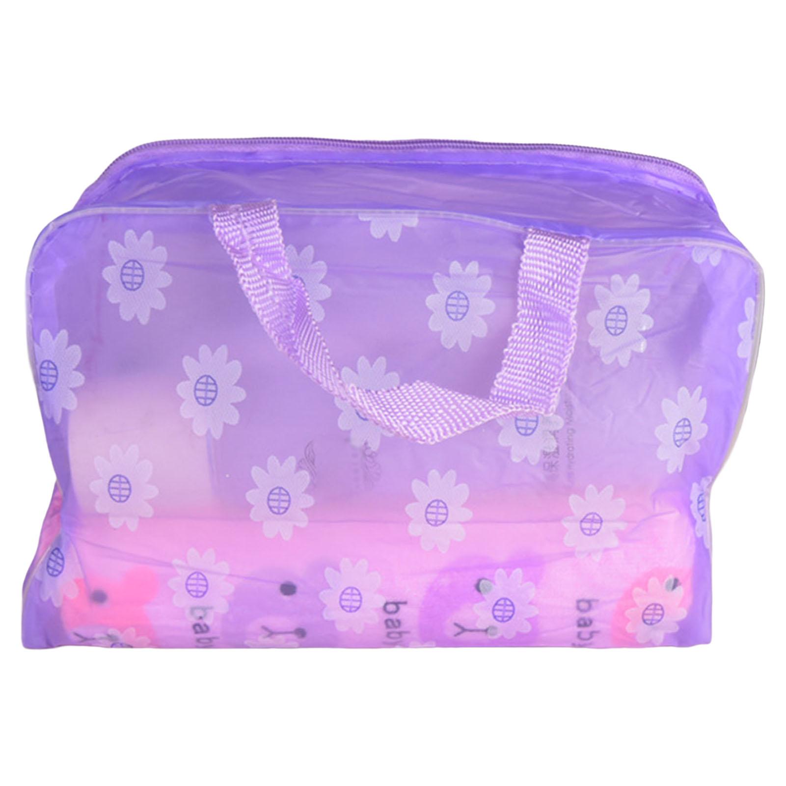 

Large Clear Cosmetic Bags with Handle Waterproof PVC Cosmetic Storage Bag Zippered Toiletry Bag for Travel Organize & Daily Use