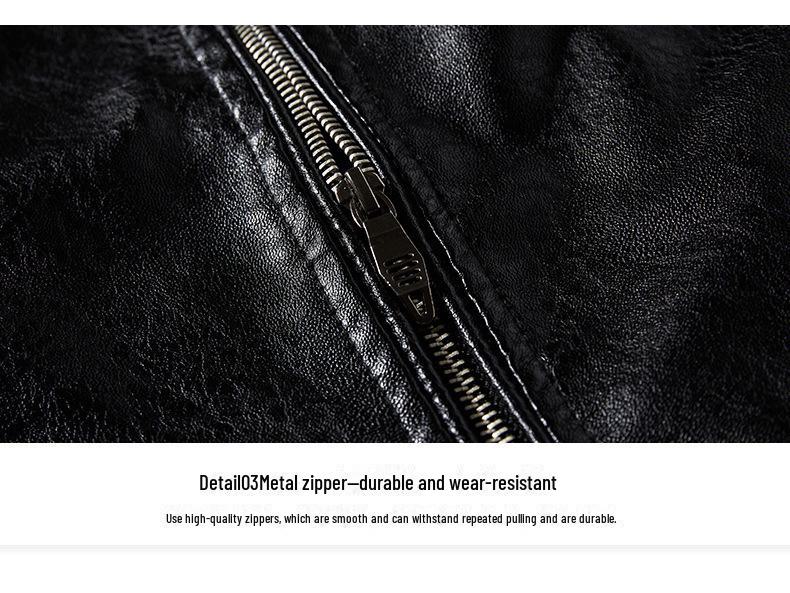 Men's 2020 PU Leather Motorcycle Jacket with Modern Tough Guy Style and Velvet Lining