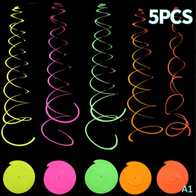 

5/10/20Pcs Glowing Hanging Swirl Party Decorations Colorful Fluorescent Swirl Streamers Neon Glow Party Ribbons Party Supplies